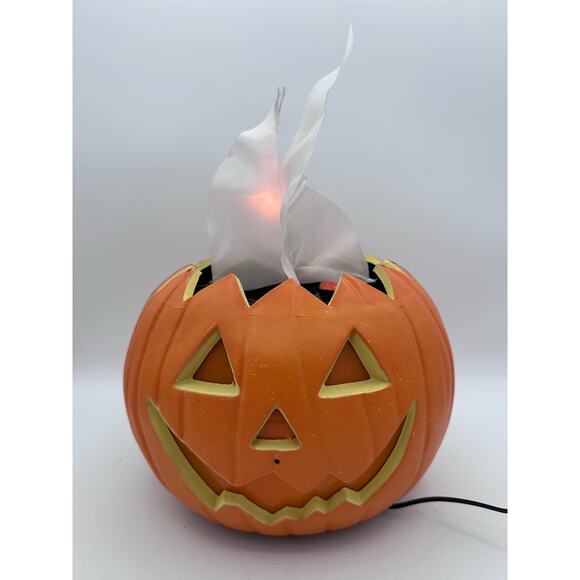 Vintage Gemmy Halloween Flame Light and Sounds Pumpkin 2002 With Box - Picture 5 of 16